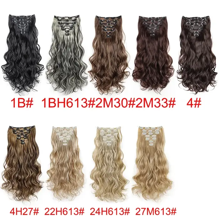 Extensions capillaires synthétiques longues bouclées à Clip