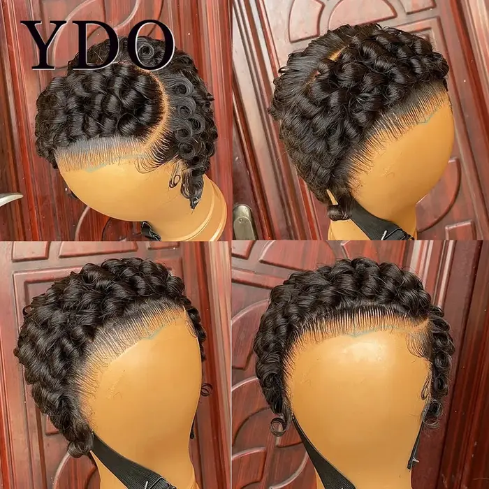 Perruque courte bouclée Chioma avec ligne de cheveux pré-épilée