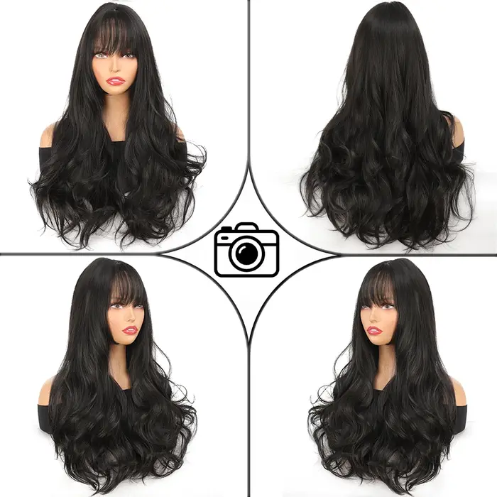 Perruque Anime Noire et Marron pour Femme