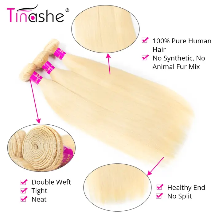 Tinashe 613 blond cheveux brésiliens armure paquets Remy