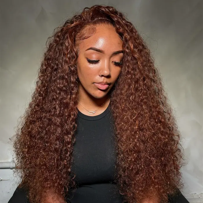 Perruque frontale vague profonde 13x6 Hd dentelle 30 pouces brun chocolat 13x4 bouclés dentelle avan