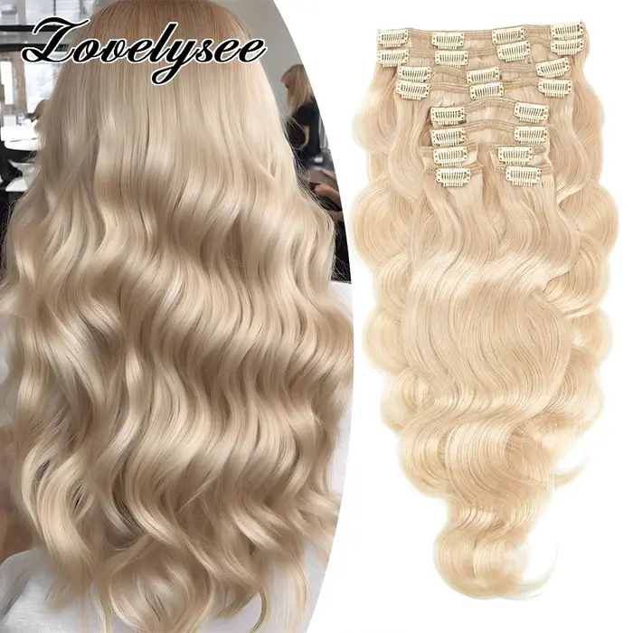 Clip de vague de corps dans les Extensions de cheveux humains brésilien 100% Remy cheveux humains 10