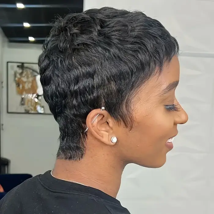 Perruque courte Elf en cheveux humains naturels