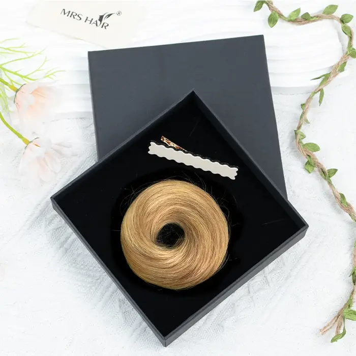 MRS HAIR cheveux humains Chignons Chignon queue de cheval postiche Updo beignet vrais Extensions