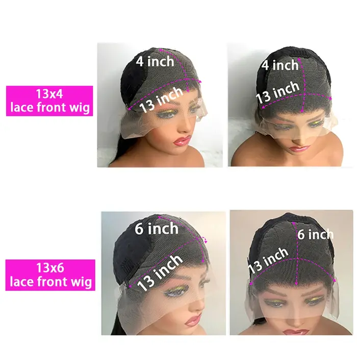 Perruque frontale vague profonde 13x6 Hd dentelle vague lâche perruques cheveux brésiliens naissance