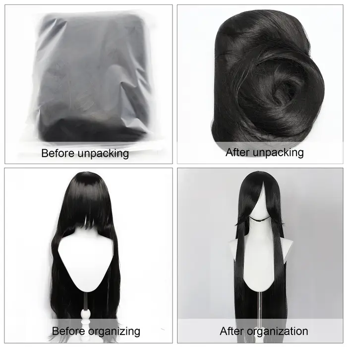 Perruque de Cosplay synthétique longue et lisse de 100CM avec frange, perruque de Cosplay rose viole