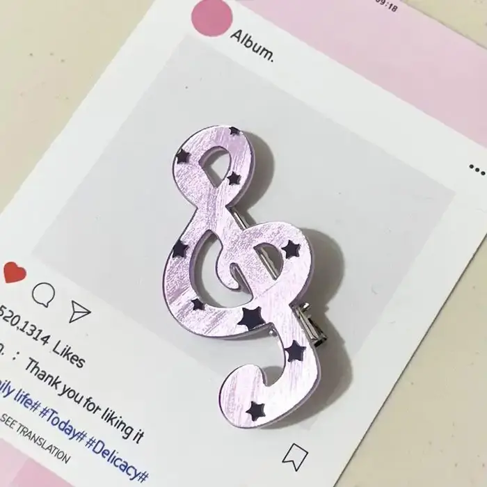Barrettes à rayures et motifs musicaux pour filles, pinces à cheveux mignonnes à pois et notes de mu