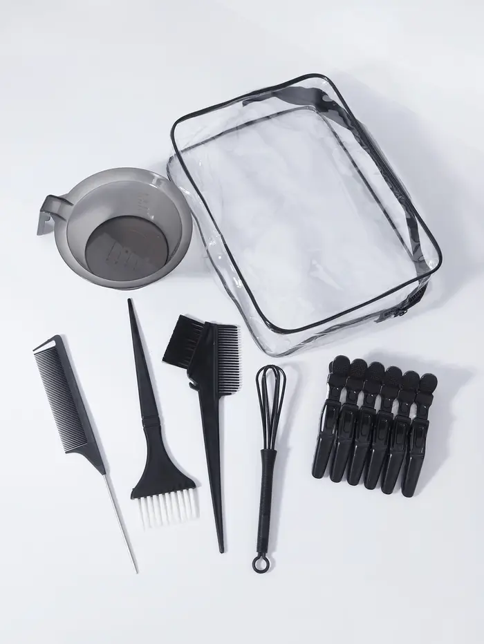 Ensemble de teinture capillaire professionnel 11 pièces avec brosse