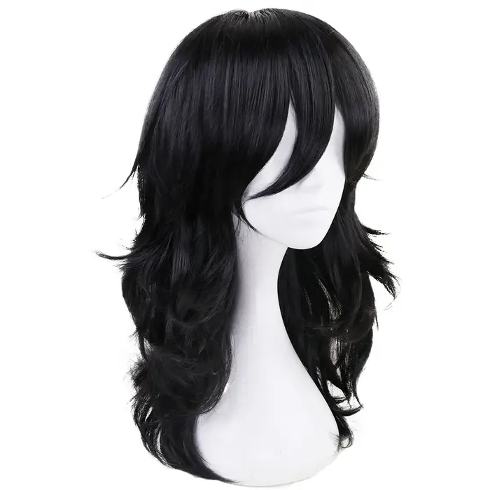Perruque Synthétique Longue Frange Ondulée pour Cosplay