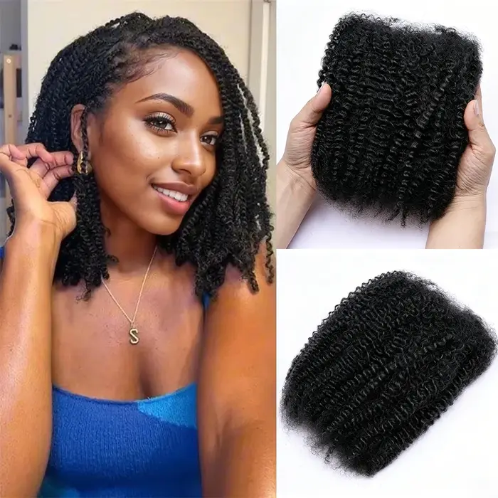 50g Cheveux Humains Afro Kinky en Vrac pour Extensions de Dreadlocks