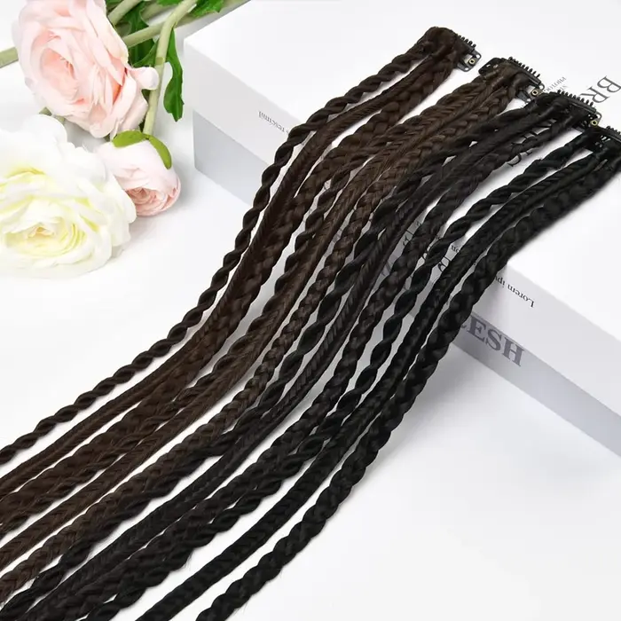 1 pièce Extension de cheveux tressée à clipser