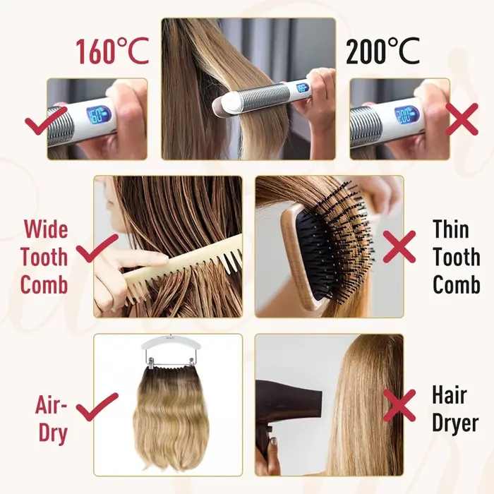 KerBrian-Extensions de cheveux à pointe plate pré-collées