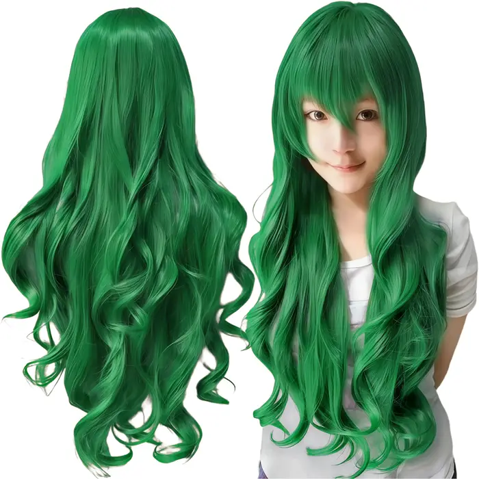 Perruque synthétique longue brune pour cosplay