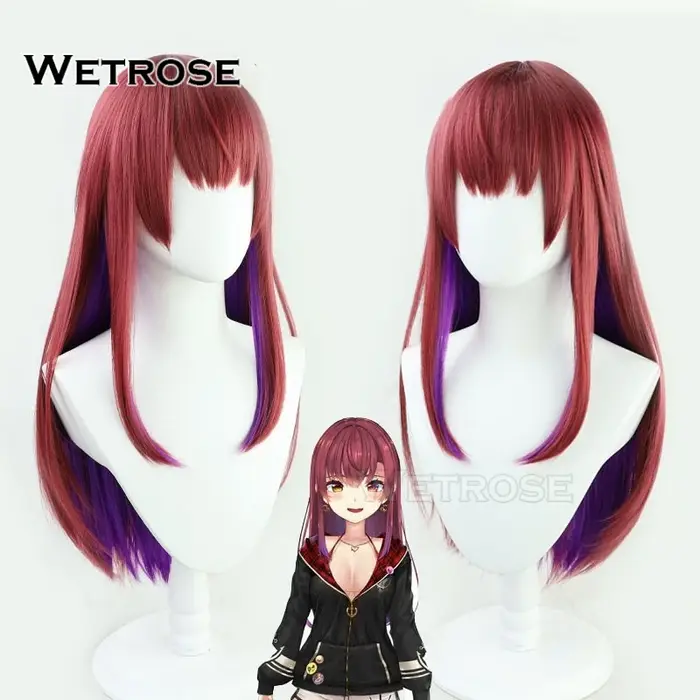 【Wetrose】En stock, Perruque de cosplay Hololive Virtual YouTuber Vtuber Houshou Marin