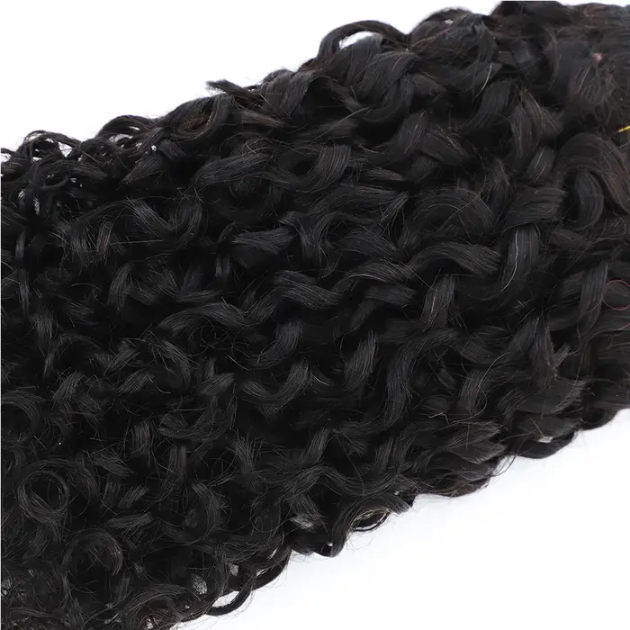 Tissage en lot brésilien naturel Remy bouclé Pixie 12A