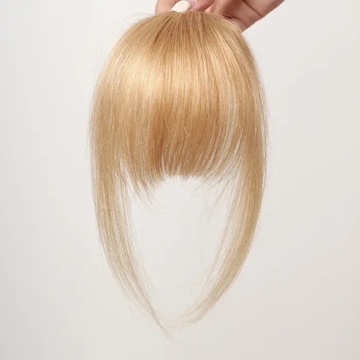 Cheveux humains frange postiche Clips pour femmes blond doré 100% Remy