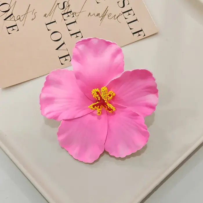 1 Pince à Cheveux Hibiscus, Style Forêt Fraîche, Idéale pour les Photos de Vacances à la Plage / Déc