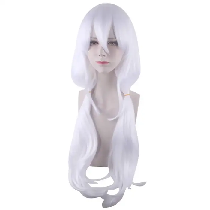 Perruque Synthétique Longue Ondulée avec Frange pour Femme, Mignonne, Blanche, Anime, Cosplay, Costume, ixd'Halloween