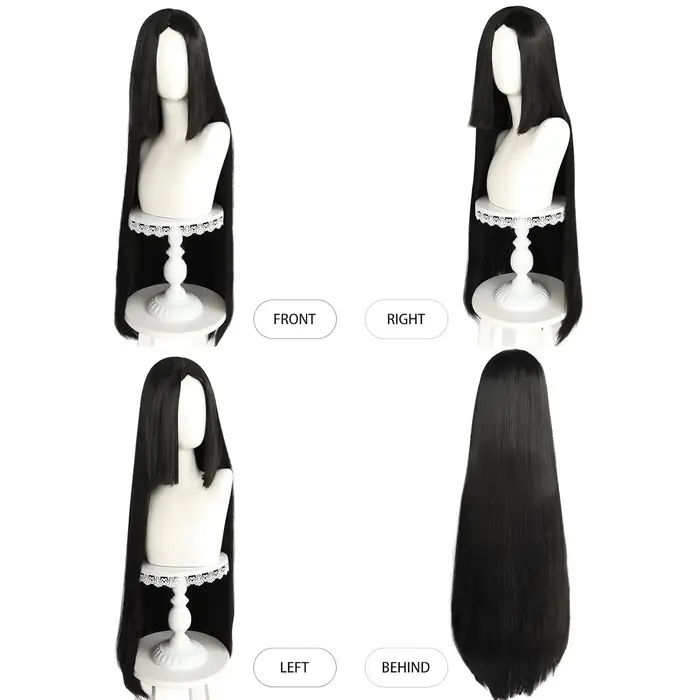 Boa Hancock-Perruque Synthétique Longue Noire Lisse pour Femme