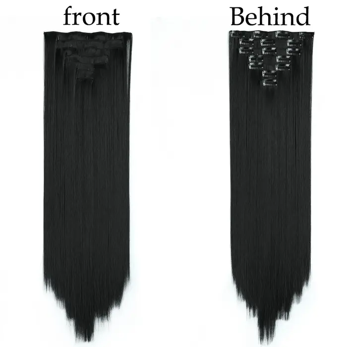 Extensions de Cheveux Synthétiques Longs et Lisses