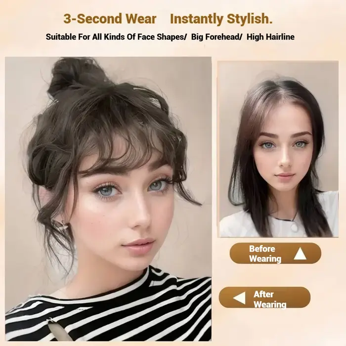 100% cheveux humains bouclés frange Clips en dentelle respirante Toppers pour les femmes Curl bébé