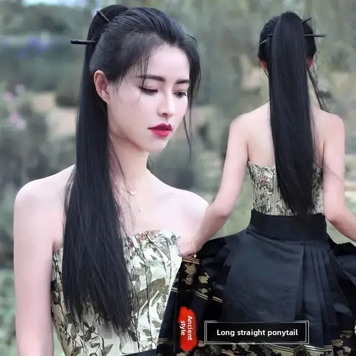 Extensions de cheveux longs et raides de style chinois traditionnel