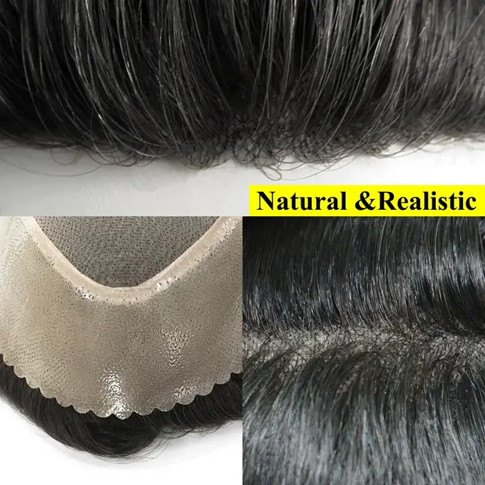 Système capillaire pour hommes en base fine et mono, 100% cheveux humains, respirant et durable, pro