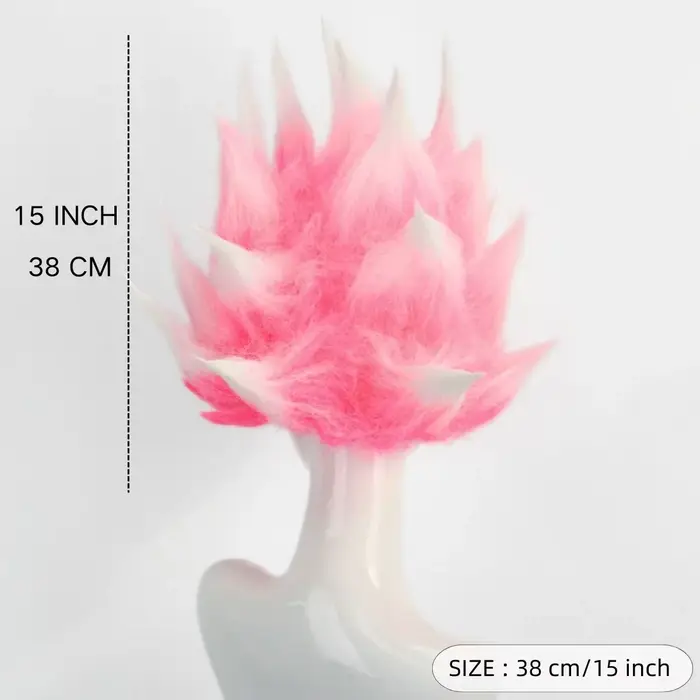 Perruque de Cosplay synthétique de Style Anime rose et blanc