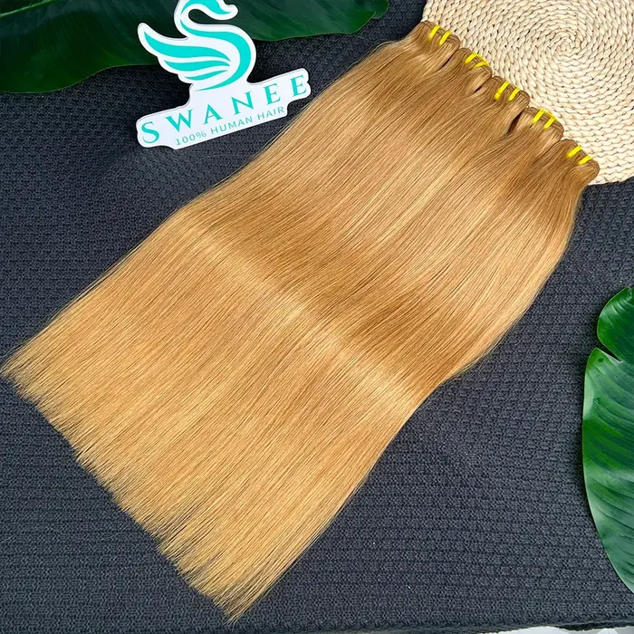 # 27 Bundles de Cheveux Humains Vierges Non Traités 100% Grade 15A Blond Miel Lisses Extensions de C