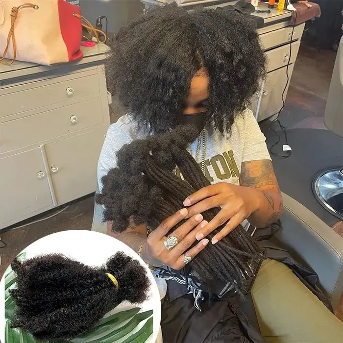 Extensions de cheveux Afro crépus bouclés, Microlocs, tressage humain, cheveux en vrac pour tresser,