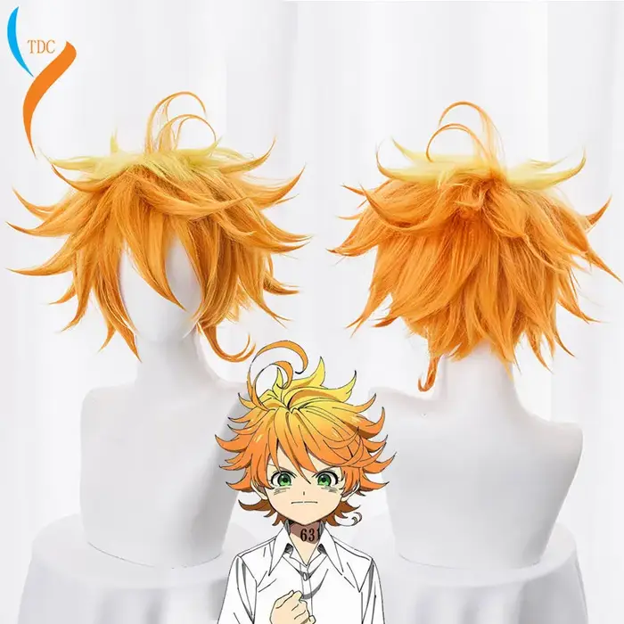 Perruque de Cosplay Orange pour femmes