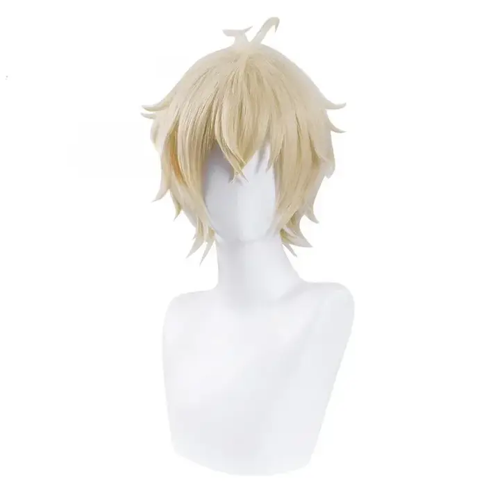 Mikaela Hyakuya Cosplay perruque hommes courte perruque Blonde claire Cosplay Anime Cosplay perruque