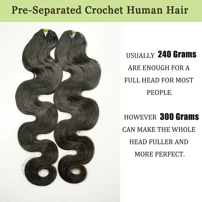Extensions de cheveux au crochet sans nœuds pré-séparées