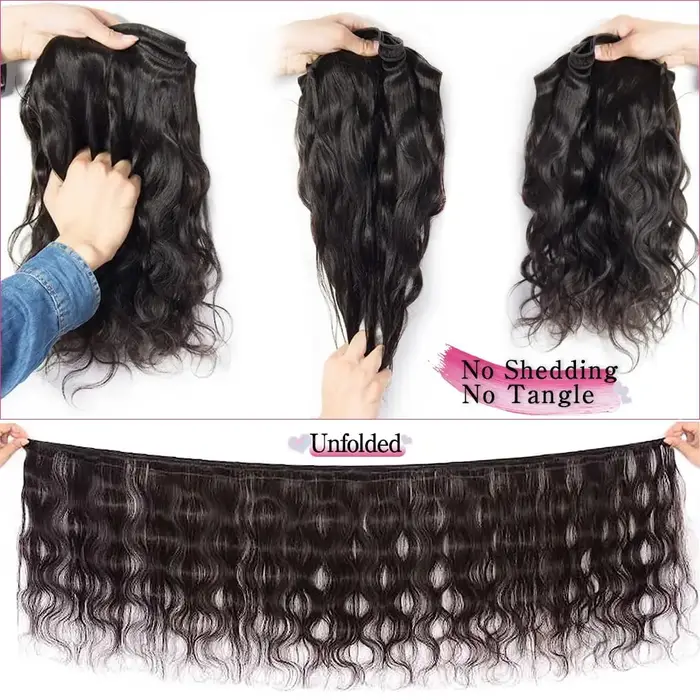 Extensions de cheveux naturels brésiliens vierges Body Wave avec closure 4x4