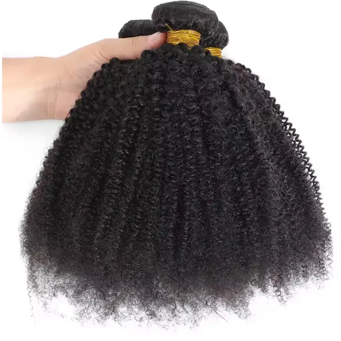 Mèches brésiliennes Remy naturelles crépues et bouclées