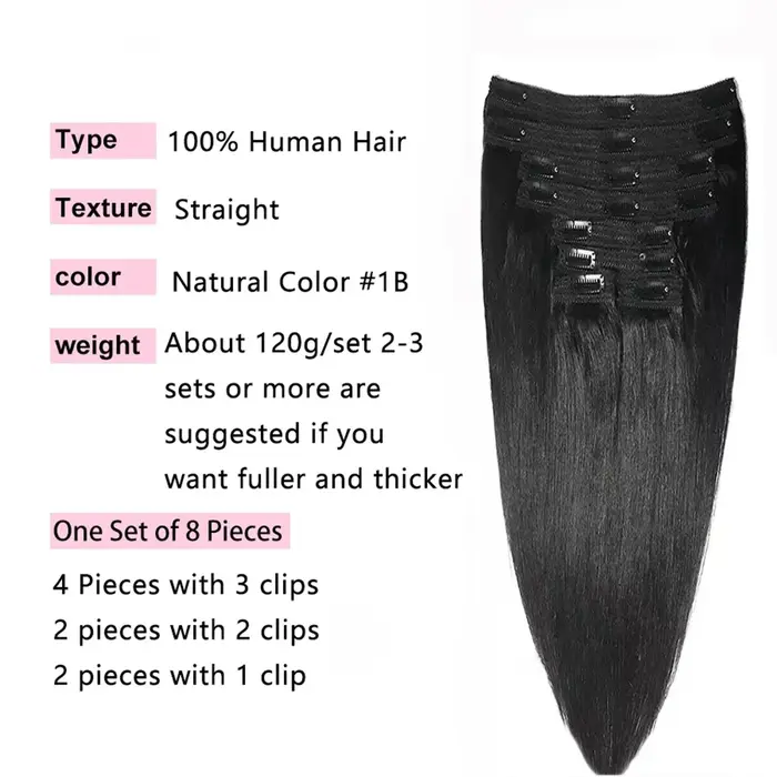 Extensions de cheveux à clipser