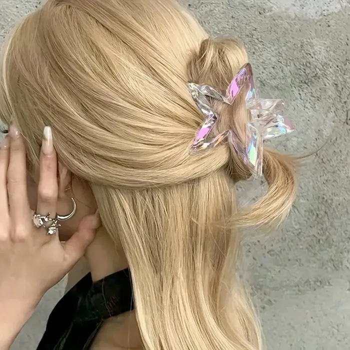 Pince à cheveux en cristal couleur bonbon