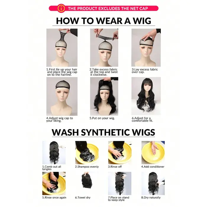 Perruque synthétique à bandeau pour femme