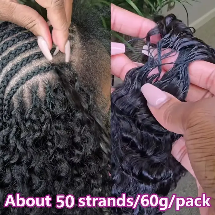 Extensions de cheveux humains bouclés birmanes pour crochet, ondulations profondes, nœuds miracle pr