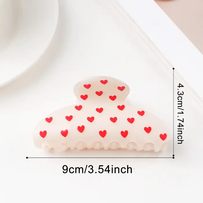 Pince à cheveux cœur Saint-Valentin pour femme