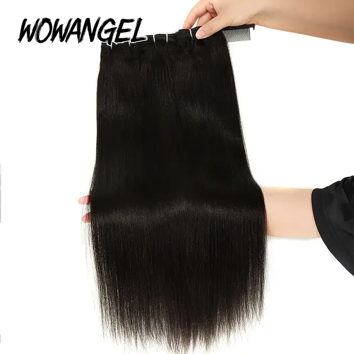 WOWANGEL lumière Yaki droite paquets de cheveux humains rebondissant moelleux crépus droite vierge E