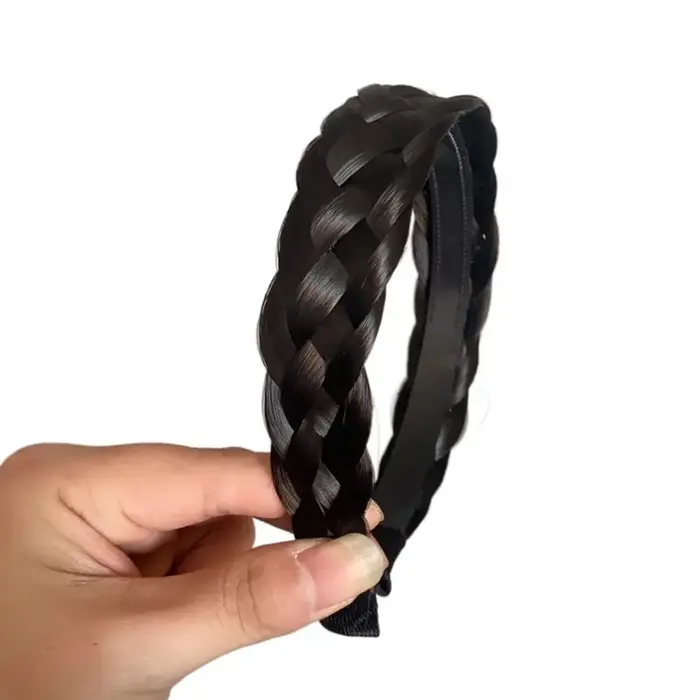 Serre-tête torsadé antidérapant pour femme, style coréen, large, avec tresse en queue de poisson, po