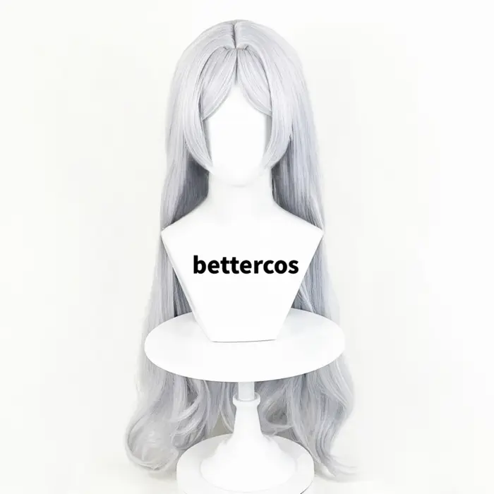 Frieren Anime Cosplay Perruque, Perruques Blanches Argentées sulf, Perruques Synthétiques, Degré de 