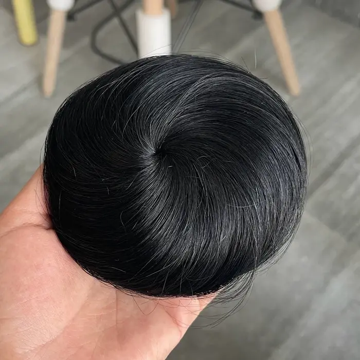 Chignon cheveux humains cordon cheveux chignon perruque Flexible brun blond 6 pouces Chignons queue