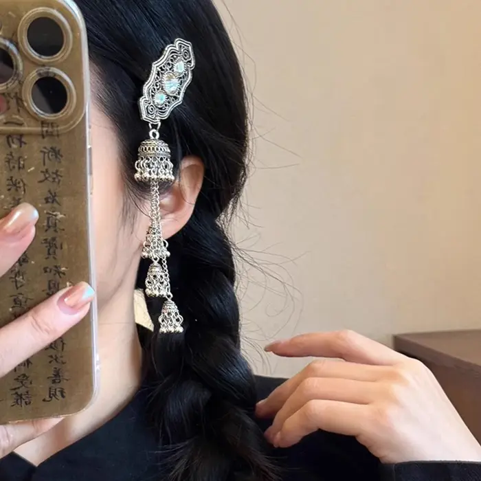 Pince à cheveux cloche de Style ethnique pour femmes