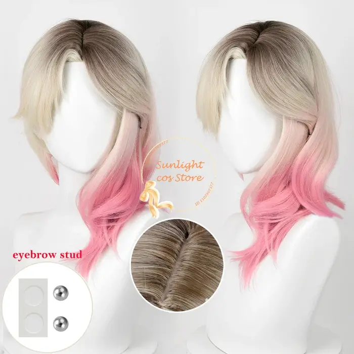 Perruque Cosplay Courte Dégradée Cruly pour Femme