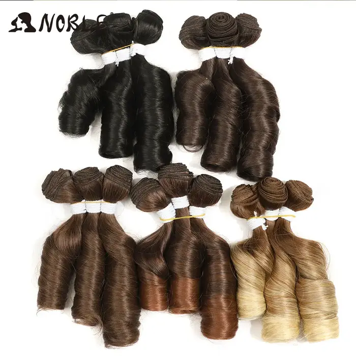 NOBLE Extensions de cheveux synthétiques en mèches de 10-12 pouces