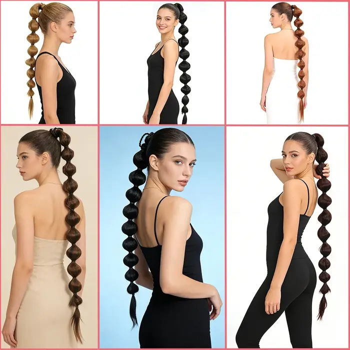 Extensions de cheveux synthétiques queue de cheval moelleuse africaine-tresse longue étendue