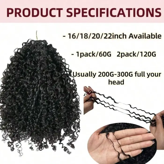 Tresses Bohèmes Bouclées au Crochet Cheveux Humains Sans Nœuds 300g Pré-Séparées Plumes au Crochet C