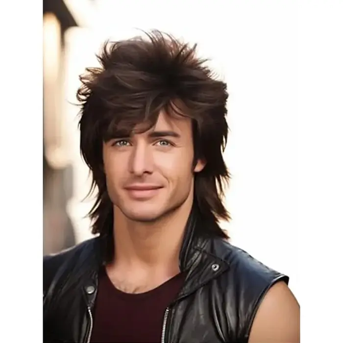 Perruque Rock Mullet pour hommes